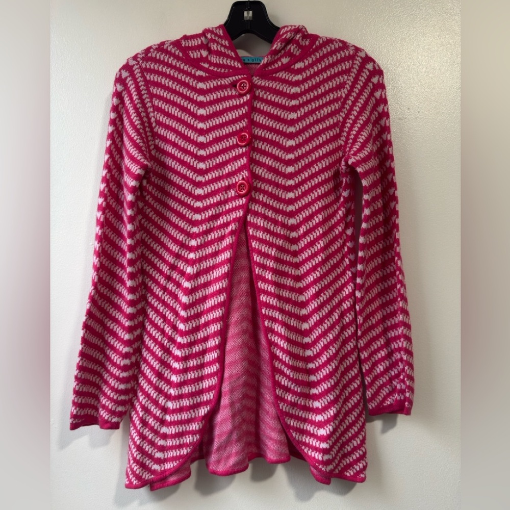 Alice + Olivia Fuchsia and White Striped Cardigan